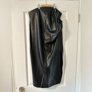 Zara faux leather midi skirt